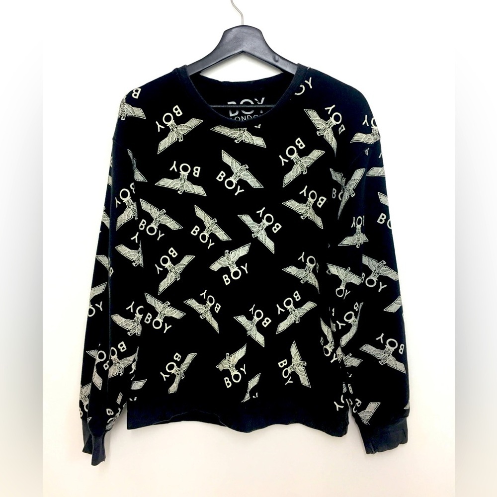 Vintage Rare!! BOY LONDON Sweatshirt Fullprint Jumper Pullover Medium Unisex